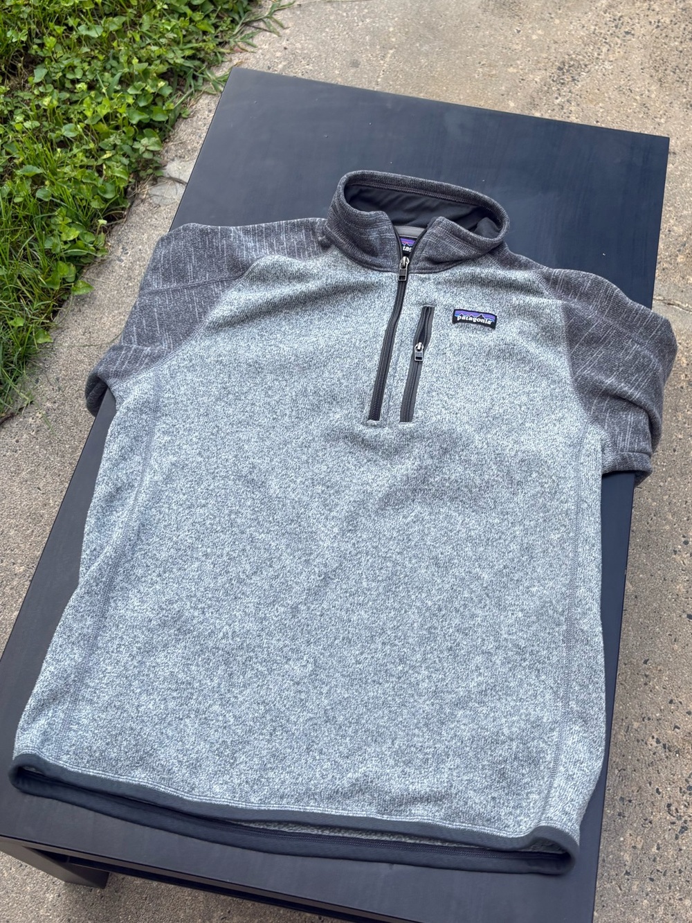 Patagonia Heather Gray & Charcoal Quarter-Zip Fleece Pullover